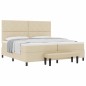 vidaXL Letto con Box Spring con Materasso & Panca Crema 200x200 cm in Tessuto vidaXL Letto con Box Spring con Materasso & Panca Crema 200x200 cm in Tessuto