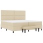 vidaXL Letto con Box Spring con Materasso & Panca Crema 200x200 cm in Tessuto vidaXL Letto con Box Spring con Materasso & Panca Crema 200x200 cm in Tessuto