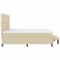 vidaXL Letto con Box Spring con Materasso & Panca Crema 200x200 cm in Tessuto vidaXL Letto con Box Spring con Materasso & Panca Crema 200x200 cm in Tessuto