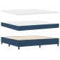 vidaXL Letto con Box Spring e Materasso & Panchina Blu 200x200 cm Tessuto vidaXL Letto con Box Spring e Materasso & Panchina Blu 200x200 cm Tessuto