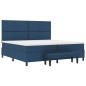 vidaXL Letto con Box Spring e Materasso & Panchina Blu 200x200 cm Tessuto vidaXL Letto con Box Spring e Materasso & Panchina Blu 200x200 cm Tessuto