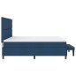vidaXL Letto con Box Spring e Materasso & Panchina Blu 200x200 cm Tessuto vidaXL Letto con Box Spring e Materasso & Panchina Blu 200x200 cm Tessuto