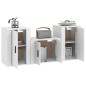 Set Mobili Porta TV 3 pz Bianco in Legno Multistrato Set Mobili Porta TV 3 pz Bianco in Legno Multistrato
