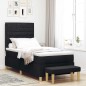 vidaXL Letto a Molla con Materasso & Panchina Nera 80x200 cm Tessuto