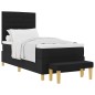 vidaXL Letto a Molla con Materasso & Panchina Nera 80x200 cm Tessuto