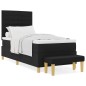 vidaXL Letto a Molla con Materasso & Panchina Nera 80x200 cm Tessuto
