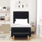 vidaXL Letto a Molla con Materasso & Panchina Nera 80x200 cm Tessuto