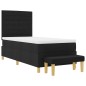 vidaXL Letto a Molla con Materasso & Panchina Nera 80x200 cm Tessuto