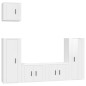 Set di Mobili Porta TV 5 pz Bianco Lucido in Legno Multistrato Set di Mobili Porta TV 5 pz Bianco Lucido in Legno Multistrato