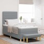 vidaXL Letto a Molle con Materasso e Panchina Grigio Chiaro 100x200 cm Tessuto vidaXL Letto a Molle con Materasso e Panchina Grigio Chiaro 100x200 cm Tessuto