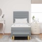 vidaXL Letto a Molle con Materasso e Panchina Grigio Chiaro 100x200 cm Tessuto vidaXL Letto a Molle con Materasso e Panchina Grigio Chiaro 100x200 cm Tessuto