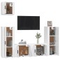 Set di Mobili Porta TV 5 pz Bianco Lucido in Legno Multistrato Set di Mobili Porta TV 5 pz Bianco Lucido in Legno Multistrato