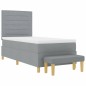 vidaXL Letto a Molle con Materasso e Panchina Grigio Chiaro 100x200 cm Tessuto vidaXL Letto a Molle con Materasso e Panchina Grigio Chiaro 100x200 cm Tessuto