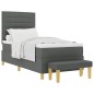vidaXL Letto Box Spring e Panchina Grigio Scuro 100x200 cm Tessuto