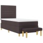 vidaXL Letto a molle con Materasso & Panca Marrone Scuro 100x200 cm Tessuto