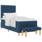 vidaXL Letto Box Spring con Materasso e Panca Blu 100x200 cm Tessuto vidaXL Letto Box Spring con Materasso e Panca Blu 100x200 cm Tessuto