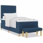 vidaXL Letto Box Spring con Materasso e Panca Blu 100x200 cm Tessuto vidaXL Letto Box Spring con Materasso e Panca Blu 100x200 cm Tessuto