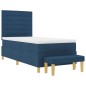 vidaXL Letto Box Spring con Materasso e Panca Blu 100x200 cm Tessuto vidaXL Letto Box Spring con Materasso e Panca Blu 100x200 cm Tessuto
