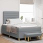 vidaXL Letto a Mola con Materasso e Panchina Grigio Chiaro 120x190 cm Tessuto vidaXL Letto a Mola con Materasso e Panchina Grigio Chiaro 120x190 cm Tessuto