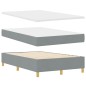vidaXL Letto a Mola con Materasso e Panchina Grigio Chiaro 120x190 cm Tessuto vidaXL Letto a Mola con Materasso e Panchina Grigio Chiaro 120x190 cm Tessuto