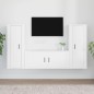 Set Mobili Porta TV 3 pz Bianco in Legno Multistrato Set Mobili Porta TV 3 pz Bianco in Legno Multistrato