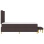 vidaXL Letto con Box Spring con Materasso e Panchina Marrone Scuro 120x190 cm Tessuto