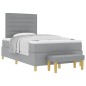 vidaXL Letto Box Spring con Materasso e Panchina Grigio Chiaro 120x200 cm Tessuto vidaXL Letto Box Spring con Materasso e Panchina Grigio Chiaro 120x200 cm Tessuto