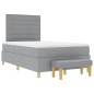 vidaXL Letto Box Spring con Materasso e Panchina Grigio Chiaro 120x200 cm Tessuto vidaXL Letto Box Spring con Materasso e Panchina Grigio Chiaro 120x200 cm Tessuto
