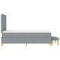 vidaXL Letto Box Spring con Materasso e Panchina Grigio Chiaro 120x200 cm Tessuto vidaXL Letto Box Spring con Materasso e Panchina Grigio Chiaro 120x200 cm Tessuto