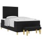 vidaXL Letto Box Spring con Materasso & Panchina Nero 120x200 cm Tessuto