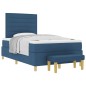 vidaXL Letto a Vano con Materasso e Panchina Blu 120x200 cm Tessuto