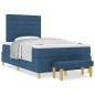 vidaXL Letto a Vano con Materasso e Panchina Blu 120x200 cm Tessuto