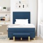 vidaXL Letto a Vano con Materasso e Panchina Blu 120x200 cm Tessuto