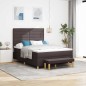 vidaXL Letto con Box Spring vitaXL con Materasso e Panchina Marrone Scuro 140x190 cm Tessuto vidaXL Letto con Box Spring vitaXL con Materasso e Panchina Marrone Scuro 140x190 cm Tessuto