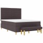 vidaXL Letto con Box Spring vitaXL con Materasso e Panchina Marrone Scuro 140x190 cm Tessuto vidaXL Letto con Box Spring vitaXL con Materasso e Panchina Marrone Scuro 140x190 cm Tessuto