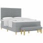 vidaXL Letto a Molla con Materasso e Panchina Grigio Chiaro 140x200 cm Tessuto vidaXL Letto a Molla con Materasso e Panchina Grigio Chiaro 140x200 cm Tessuto