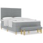 vidaXL Letto a Molla con Materasso e Panchina Grigio Chiaro 140x200 cm Tessuto vidaXL Letto a Molla con Materasso e Panchina Grigio Chiaro 140x200 cm Tessuto