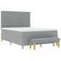 vidaXL Letto a Molla con Materasso e Panchina Grigio Chiaro 140x200 cm Tessuto vidaXL Letto a Molla con Materasso e Panchina Grigio Chiaro 140x200 cm Tessuto