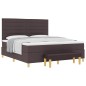 vidaXL Letto Box Spring con Materasso e Panchina Marrone Scuro 180x200 cm Tessuto vidaXL Letto Box Spring con Materasso e Panchina Marrone Scuro 180x200 cm Tessuto