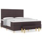vidaXL Letto Box Spring con Materasso e Panchina Marrone Scuro 180x200 cm Tessuto vidaXL Letto Box Spring con Materasso e Panchina Marrone Scuro 180x200 cm Tessuto