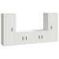Set di Mobili Porta TV 4 pz Bianco in Legno Multistrato Set di Mobili Porta TV 4 pz Bianco in Legno Multistrato