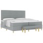 Letto a Molle VidaXL con Materasso e Panchina Grigio Chiaro 200x200 cm Tessuto Letto a Molle VidaXL con Materasso e Panchina Grigio Chiaro 200x200 cm Tessuto