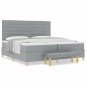 Letto a Molle VidaXL con Materasso e Panchina Grigio Chiaro 200x200 cm Tessuto Letto a Molle VidaXL con Materasso e Panchina Grigio Chiaro 200x200 cm Tessuto