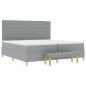 Letto a Molle VidaXL con Materasso e Panchina Grigio Chiaro 200x200 cm Tessuto Letto a Molle VidaXL con Materasso e Panchina Grigio Chiaro 200x200 cm Tessuto