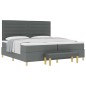 vidaXL Letto con Reticolo e Materasso & Panca Grigio Scuro 200x200 cm Tessuto vidaXL Letto con Reticolo e Materasso & Panca Grigio Scuro 200x200 cm Tessuto