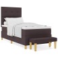 vidaXL Letto a Box Spring con Materasso & Panca Marrone Scuro 80x200 cm Tessuto vidaXL Letto a Box Spring con Materasso & Panca Marrone Scuro 80x200 cm Tessuto