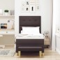 vidaXL Letto a Box Spring con Materasso & Panca Marrone Scuro 80x200 cm Tessuto vidaXL Letto a Box Spring con Materasso & Panca Marrone Scuro 80x200 cm Tessuto
