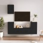 Set di Mobili Porta TV 5 pz Nero in Legno Multistrato Set di Mobili Porta TV 5 pz Nero in Legno Multistrato
