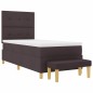 vidaXL Letto a Box Spring con Materasso & Panca Marrone Scuro 80x200 cm Tessuto vidaXL Letto a Box Spring con Materasso & Panca Marrone Scuro 80x200 cm Tessuto