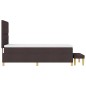 vidaXL Letto a Box Spring con Materasso & Panca Marrone Scuro 80x200 cm Tessuto vidaXL Letto a Box Spring con Materasso & Panca Marrone Scuro 80x200 cm Tessuto